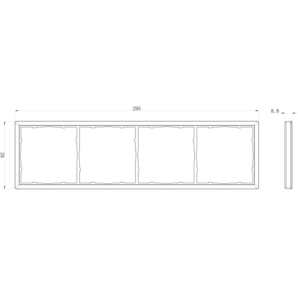 Рамка пластиковая Donel R98 на 4 поста Алюминий матовый DA21426 — изображение 3