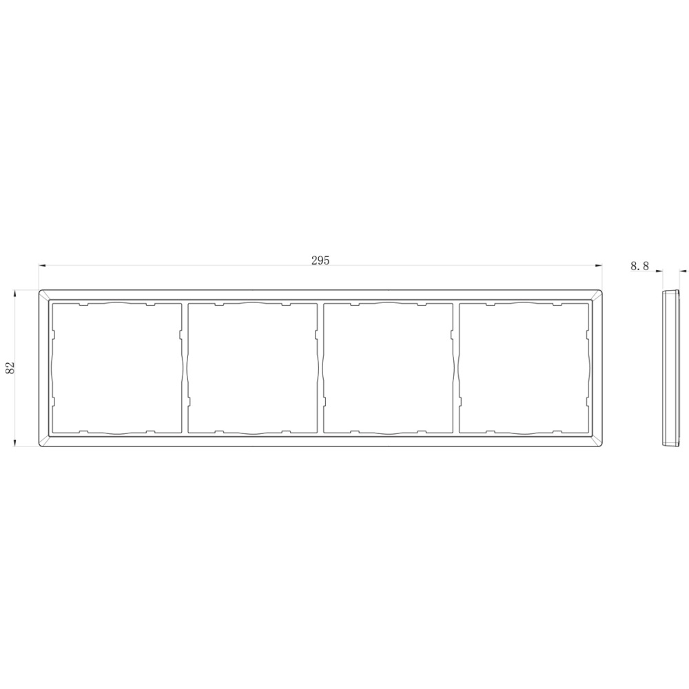 Рамка пластиковая Donel R98 на 4 поста Карбон матовый DA21430 — изображение 3