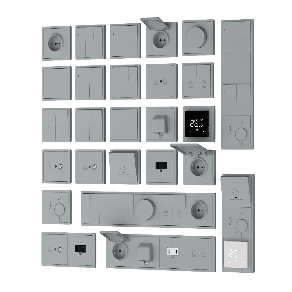 Рамка пластиковая Donel R98 на 4 поста Серый матовый DA21440 — изображение 2