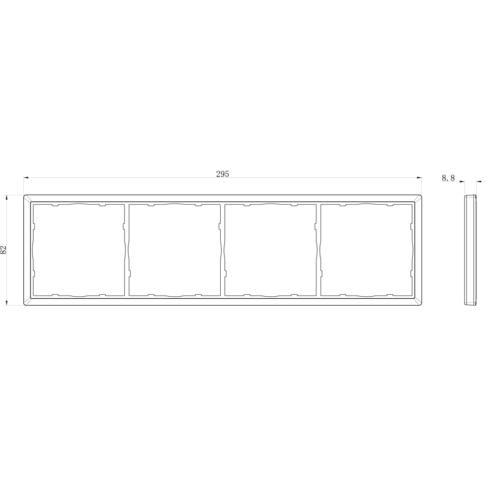 Рамка пластиковая Donel R98 на 4 поста Шоколад матовый DA21442 — изображение 3
