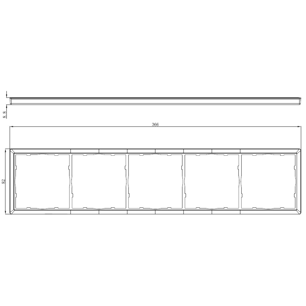 Рамка пластиковая Donel R98 на 5 постов Белый матовый DA21533 — изображение 3