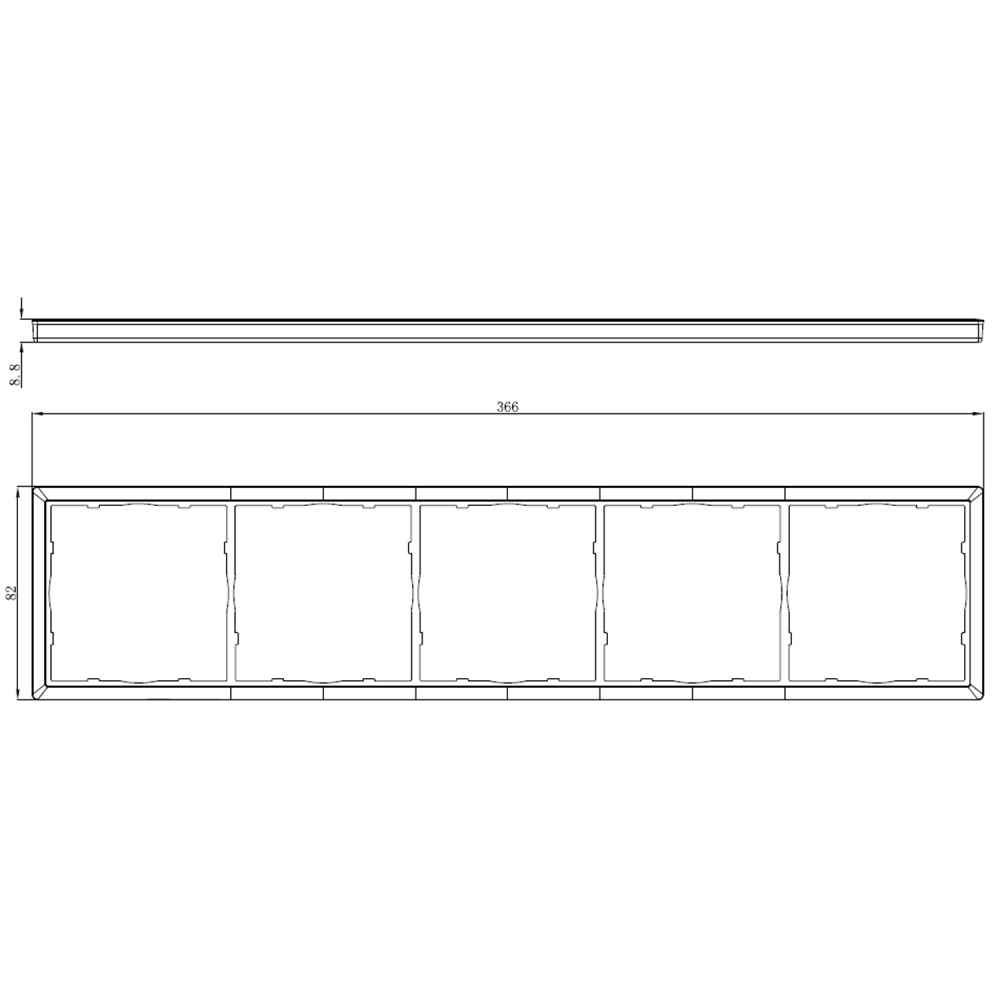 Рамка пластиковая Donel R98 на 5 постов Серый матовый DA21540 — изображение 3