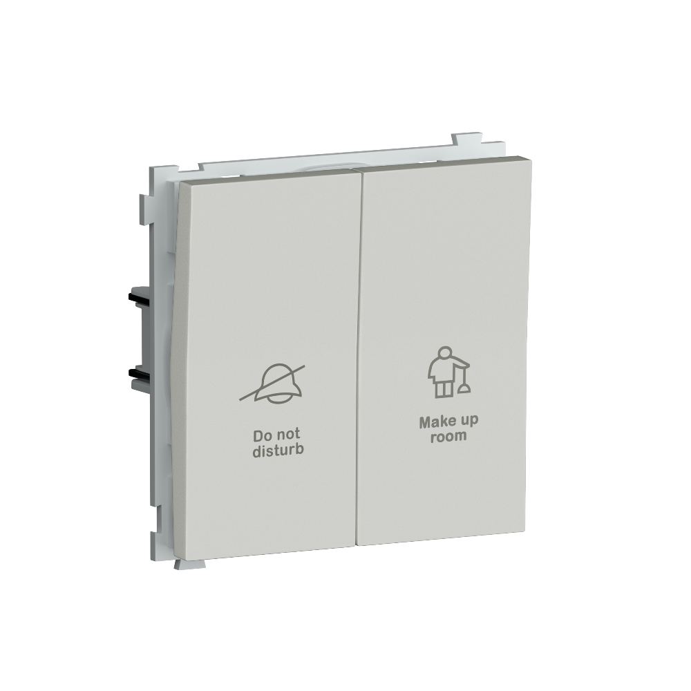 Выключатель двухклавишный встраиваемый Donel R98 с символами DND/MUR Белый глянцевый DA25800-DA88803