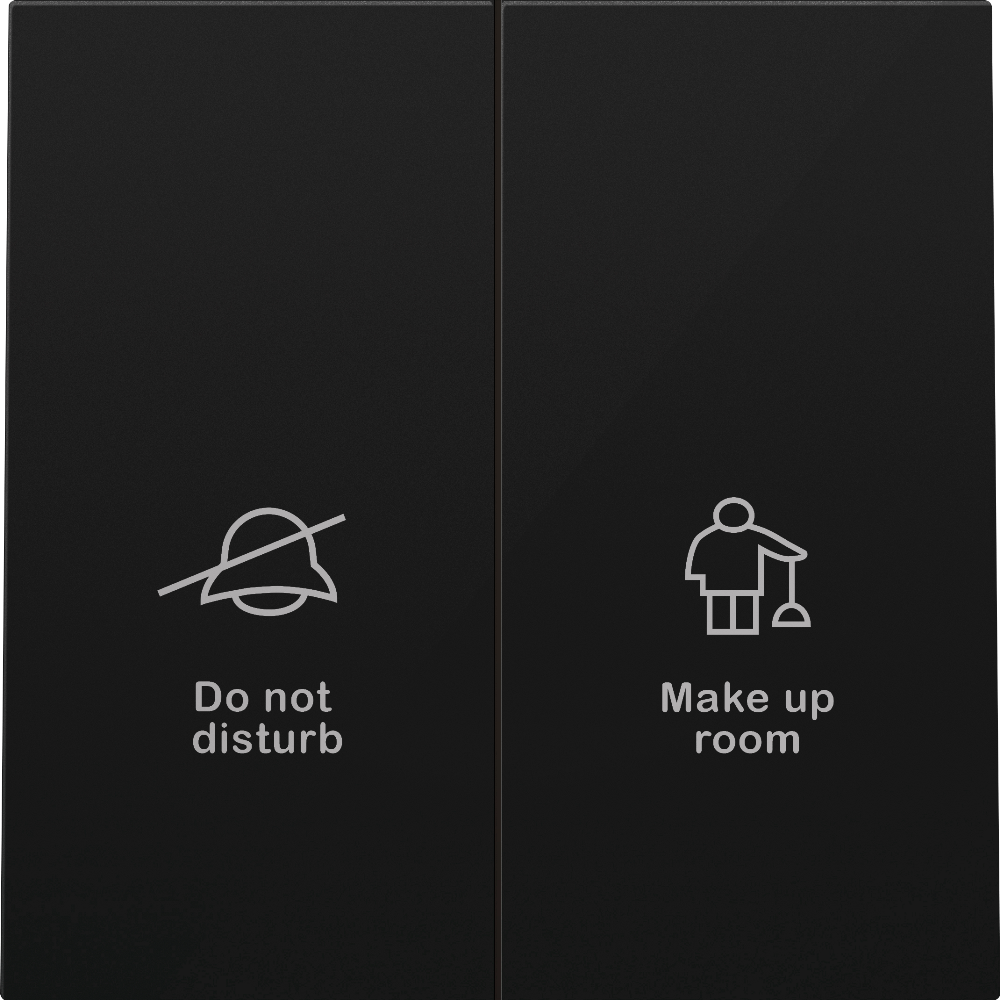 Выключатель двухклавишный встраиваемый Donel R98 с символами DND/MUR Карбон матовый DA25800-DA88830 — изображение 2