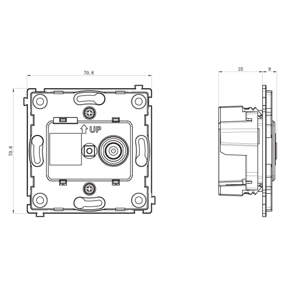 ТВ-розетка встраиваемая оконечная Donel R98 Metal Вороненая сталь DA30100-DA879GS — изображение 7