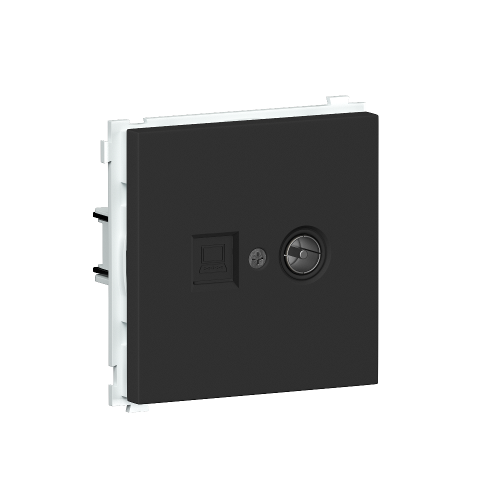 Розетка встраиваемая комбинированная Donel R98 RJ45+ SAT Карбон матовый DA30600-DA88930