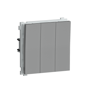 Выключатель трехклавишный встраиваемый Donel R98 звонкового типа Алюминий матовый DA35100-DA29326