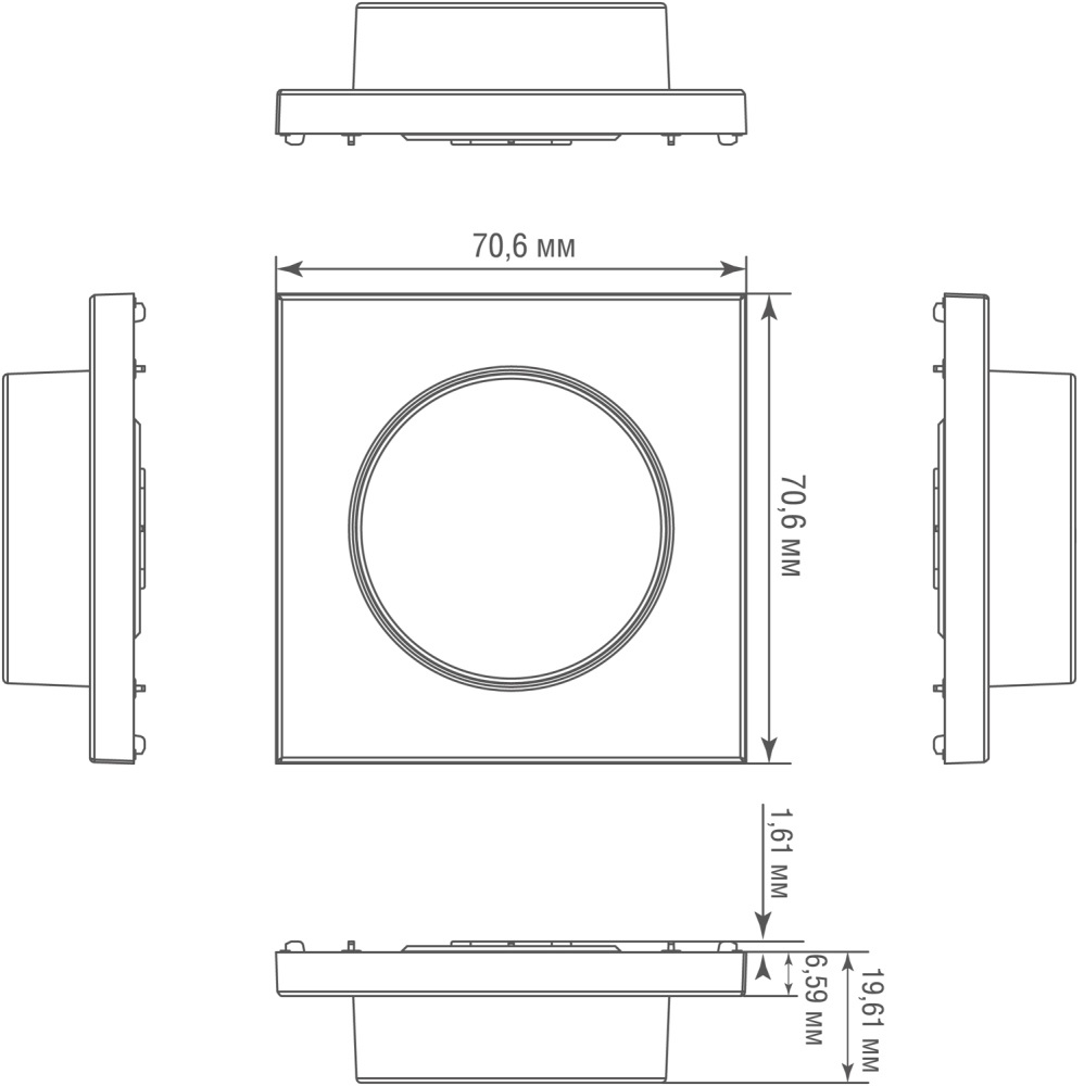 Диммер Donel R98 Metal Triac с доп. входом Латунь DDIM300LED-DA650ME — изображение 6
