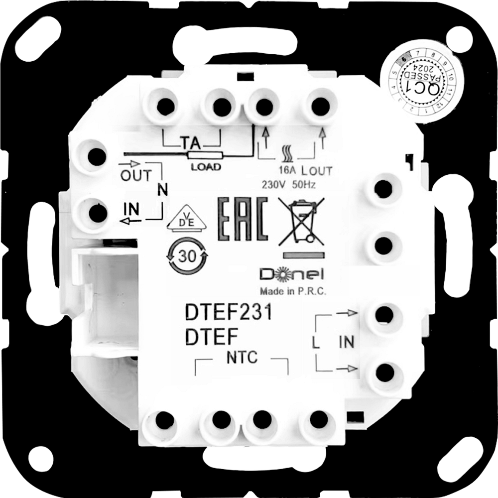 Терморегулятор механический Donel R98 Metal с внешним датчиком Вороненая сталь DTEF231-DA149GS — изображение 5