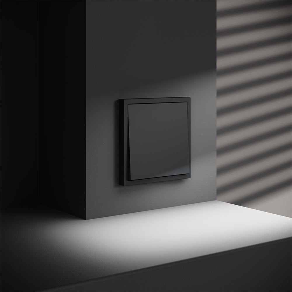 Выключатель одноклавишный встраиваемый с самовозвратом Voltum S70 Графит VLS010607 — изображение 4