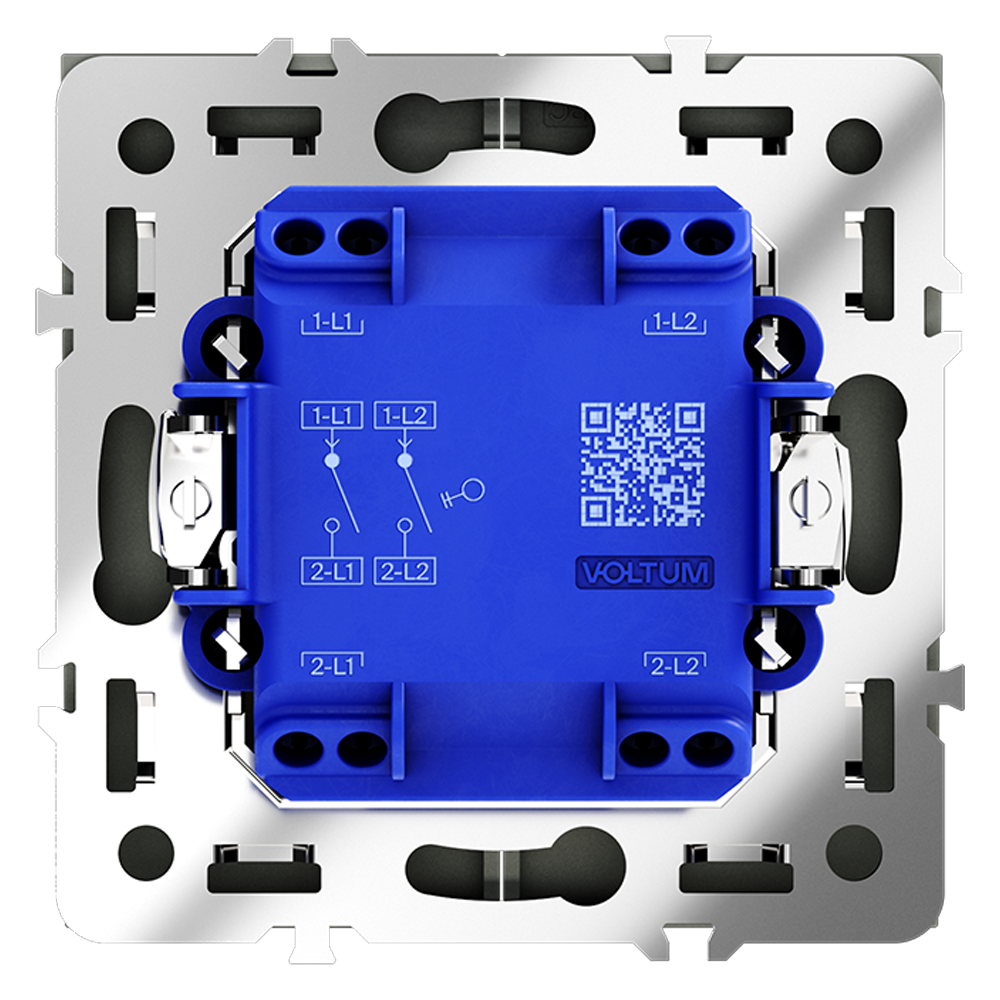 Выключатель двухклавишный встраиваемый Voltum S70 Титан VLS020106 — изображение 3