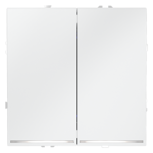 Выключатель двухклавишный встраиваемый Voltum S70 с подсветкой Белый матовый VLS020202