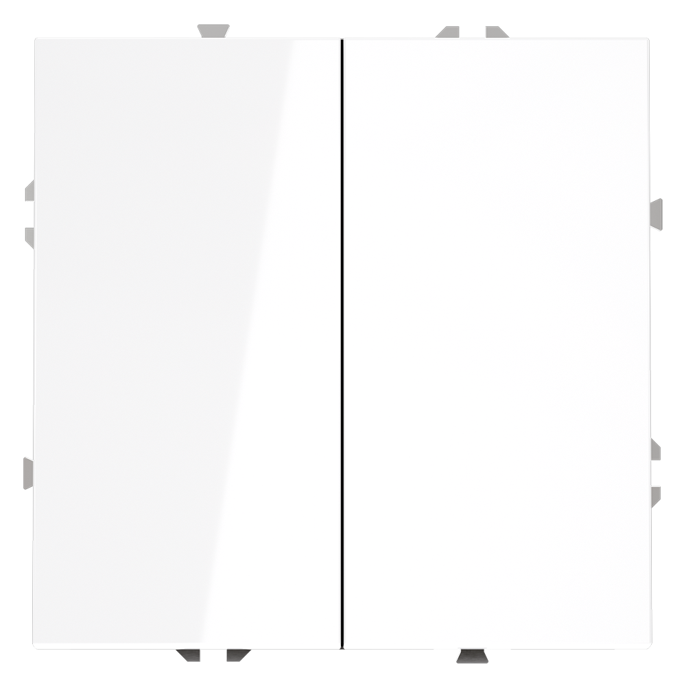 Выключатель двухклавишный встраиваемый с самовозвратом Voltum S70 Белый Глянцевый VLS020601