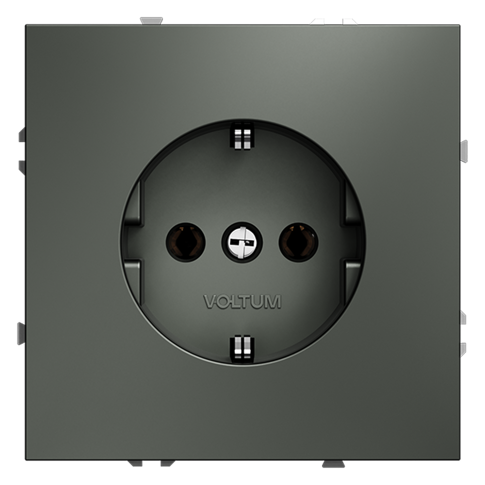 Розетка встраиваемая Voltum S70 с заземлением Soft touch Титан VLS040106
