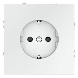 Розетка встраиваемая Voltum S70 с заземлением и шторками Белый матовый VLS040202