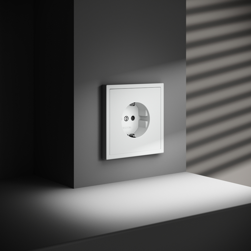 Розетка встраиваемая Voltum S70 с заземлением и шторками Белый матовый VLS040202 — изображение 5