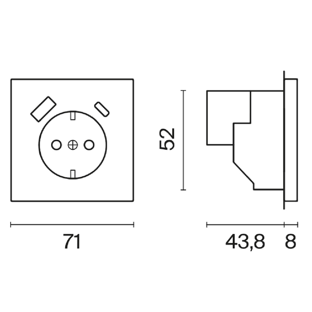 Розетка встраиваемая Voltum S70 с заземлением, шторками и USB A+C Шелк VLS040504 — изображение 6