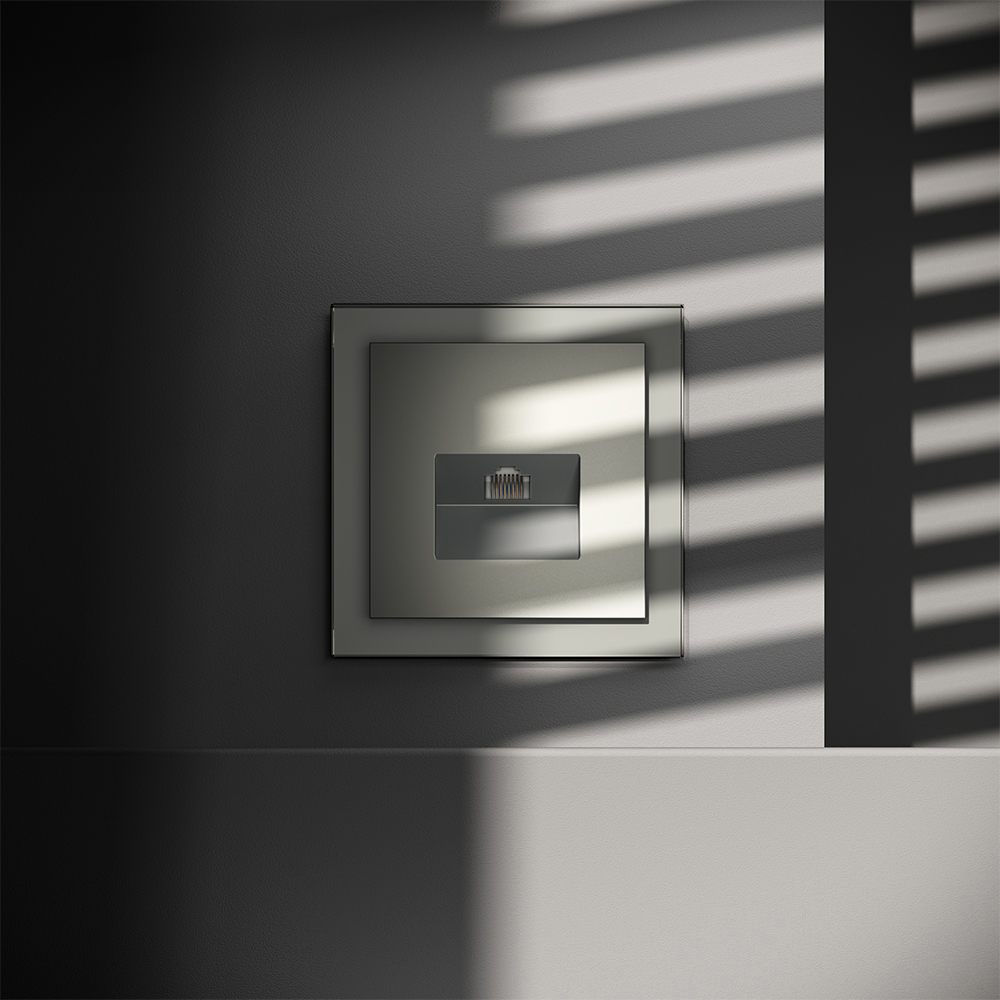 Розетка встраиваемая Ethernet Voltum S70 RJ45 cat.6 Сталь VLS060105 — изображение 4