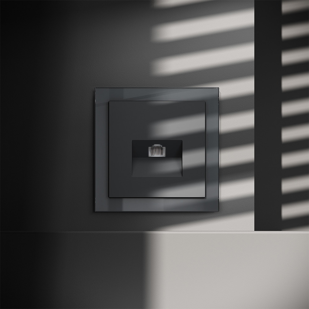 Розетка встраиваемая Ethernet Voltum S70 RJ45 cat.6 Графит VLS060107 — изображение 4