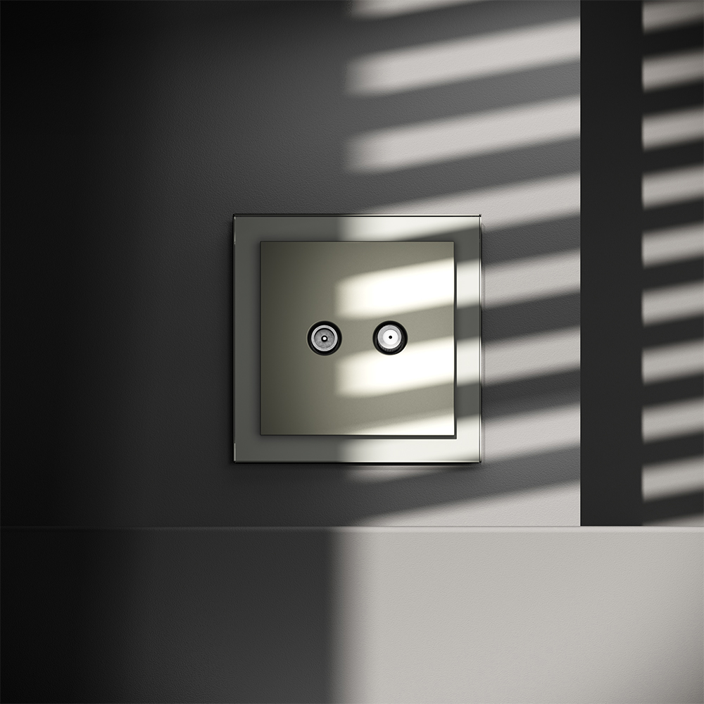 Розетка встраиваемая TV-SAT Voltum S70 оконечная Сталь VLS060405 — изображение 4