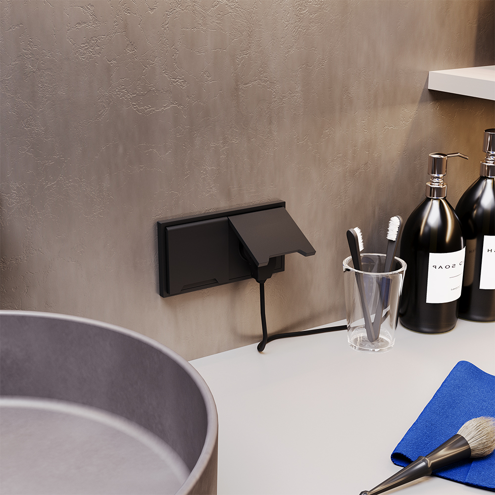 Рамка пластиковая Voltum S70 на 2 поста Черный матовый VLS100208 — изображение 3