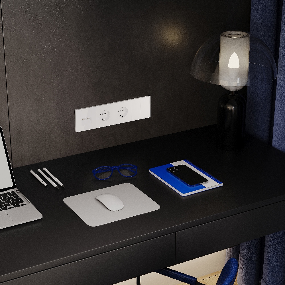 Рамка пластиковая Voltum S70 на 4 поста Белый Глянцевый VLS100401 — изображение 3