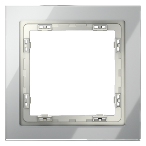 Рамка стеклянная Voltum S70 на 1 пост Сталь глянцевая VLS110105