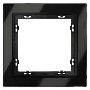 Рамка стеклянная Voltum S70 на 1 пост Черный глянцевый VLS110108