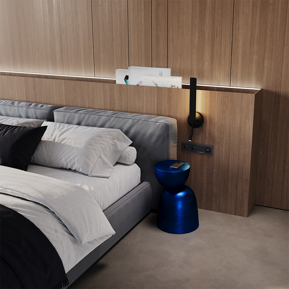 Рамка стеклянная Voltum S70 на 4 поста Графит глянцевый VLS110407 — изображение 4