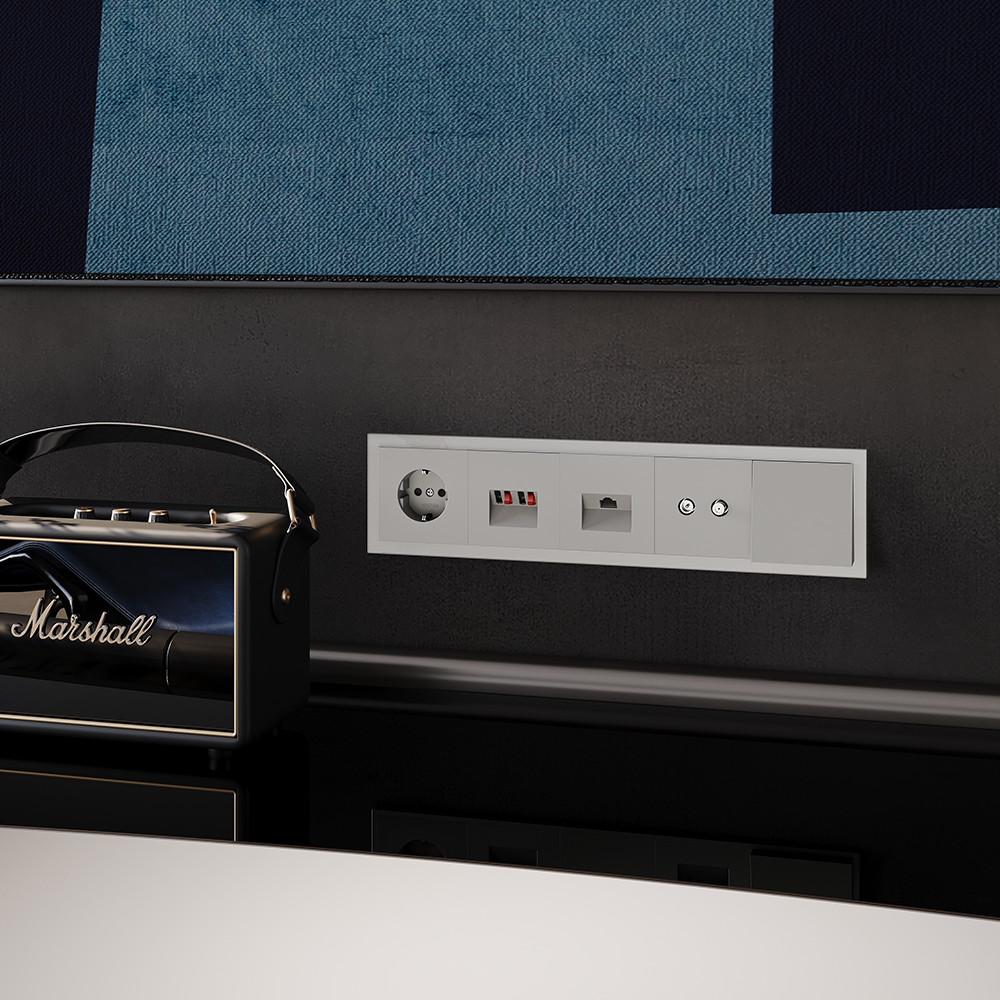 Рамка стеклянная Voltum S70 на 5 постов Кашемир глянцевый VLS110503 — изображение 3