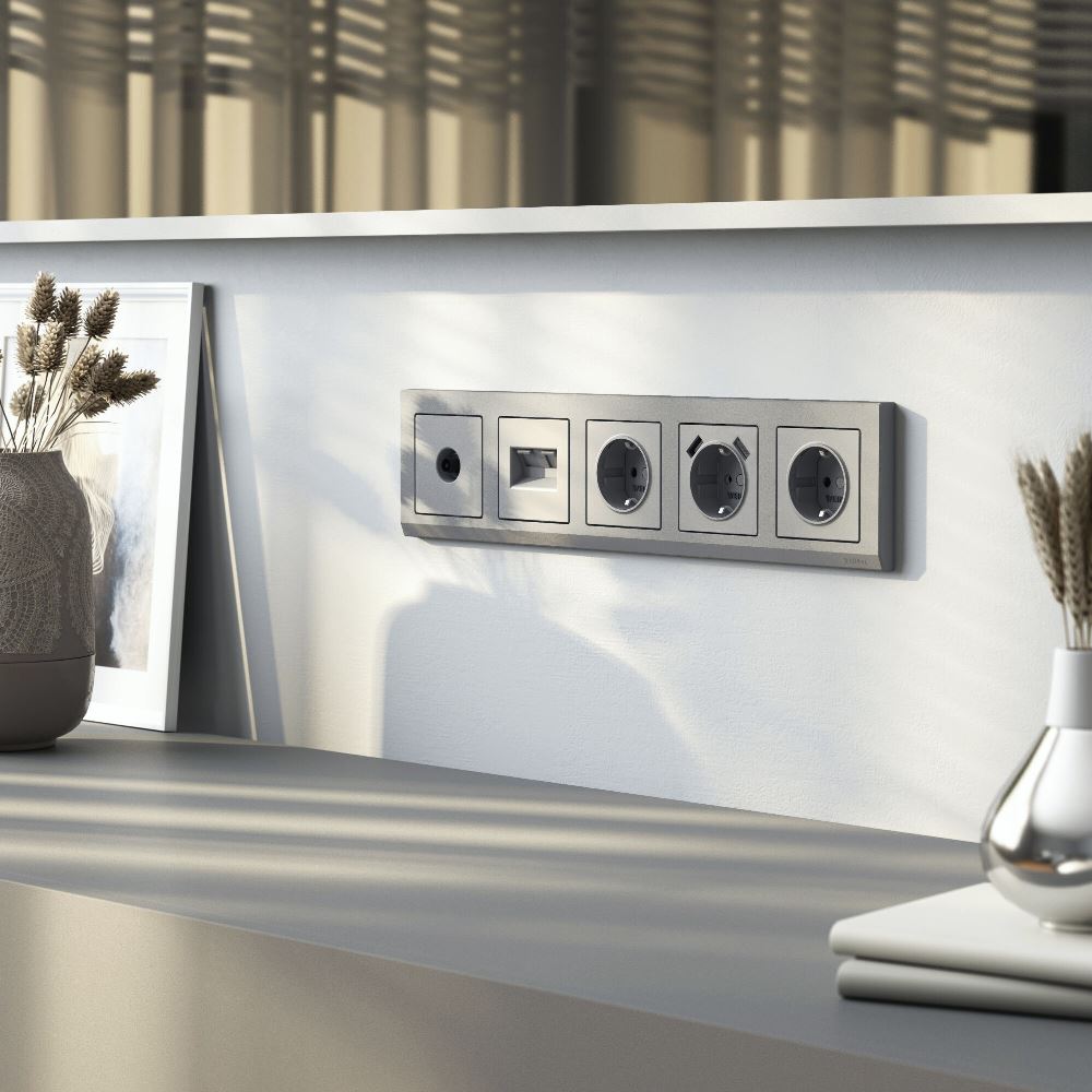 Накладка для двойной розетки Еthernet Werkel RJ-45 Серебряный матовый W1191165 — изображение 2