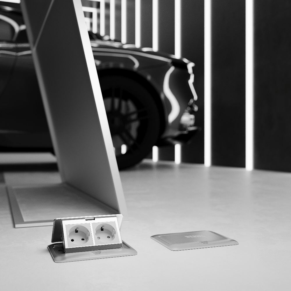 Выдвижной розеточный блок Werkel на 4 модуля Серебряный W8074065 — изображение 3